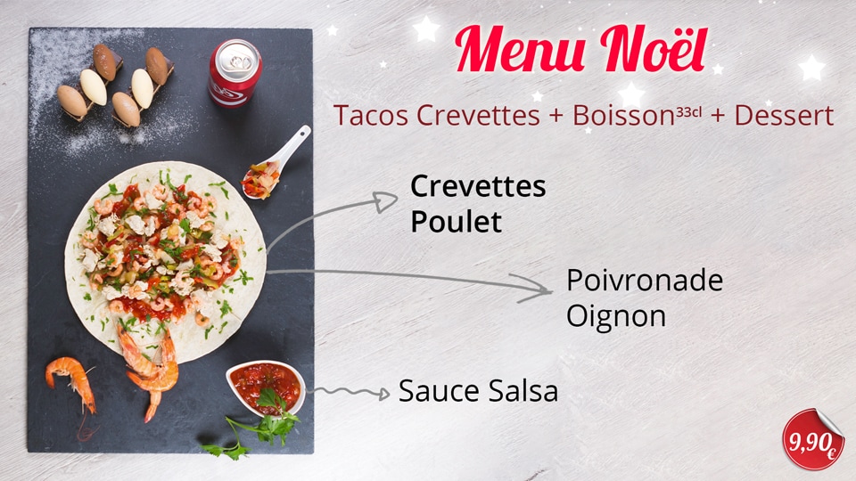 menu tacos noël